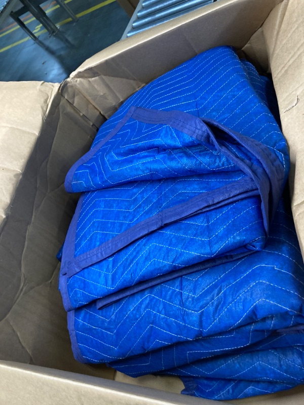 Photo 2 of 12 Moving Packing Blankets - 80 x 72 Inches (35 lb/dz) Heavy Duty Moving Pads for Protecting Furniture Professional Quilted Shipping Furniture Pads (Blue 12PCS)