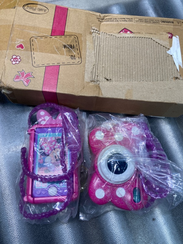 Photo 2 of Disney Junior Minnie Mouse Cell Phone and Camera 2-Pack Set with Lights and Realistic Sounds, Amazon Exclusive, by Just Play