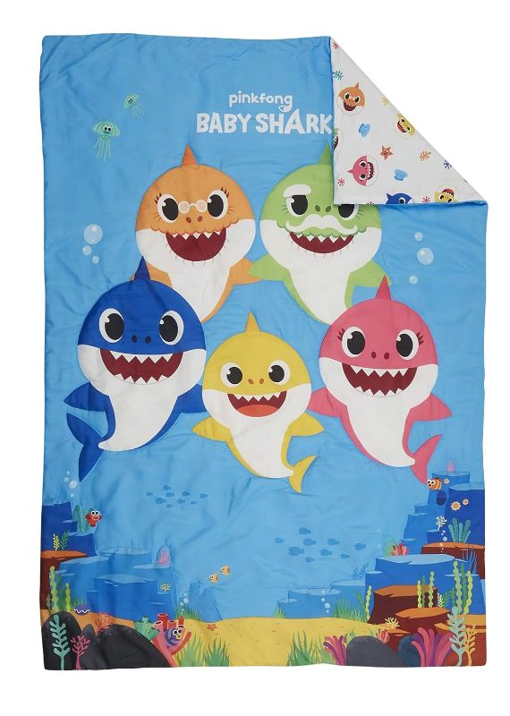 Photo 1 of Baby Shark Musical Warm, Plush, Throw Blanket - Extra Cozy and Comfy for Your Toddler, Blue 