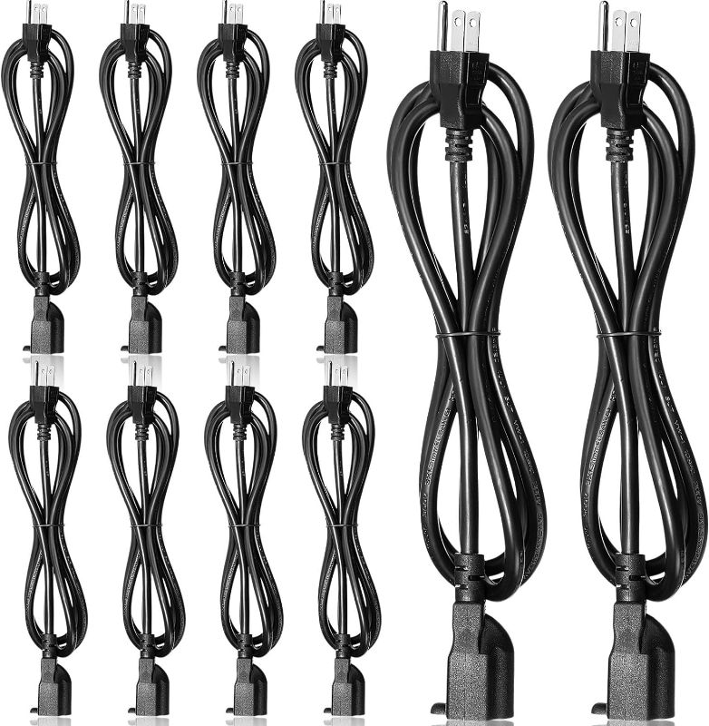 Photo 1 of 10 Pcs Extension Cord, 16 AWG SJW Heavy Duty Power Cable 13 Amps 125V Extension Cable with 3 Prong Cable for Indoor Outdoor Electrical Kitchen Appliances, UL Listed (Black,6 Feet)