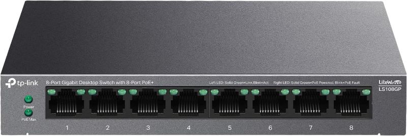 Photo 1 of NETGEAR 8 Port PoE Gigabit Ethernet Plus Switch (GS308EP) - with 8 x PoE+ @ 62W, Desktop or Wall Mount 8 Port | 8xPoE+ 62W