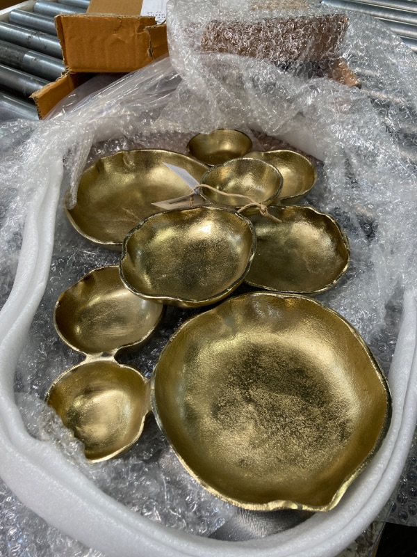 Photo 2 of Zodax Cluster of 8 Round Serving Bowls Gold 12.75 in x 7.25 in x 2.25 in "SIMILAR ITEM" 