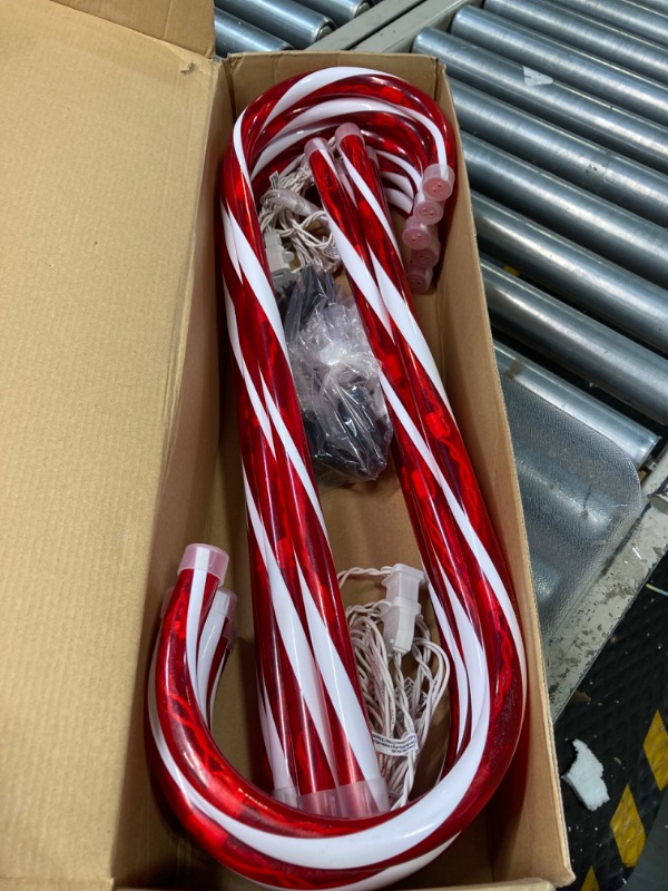 Photo 2 of 28" Candy Cane Lights with Stakes, 10 Packs Large Christmas Pathway Lights Outdoor, Candy Cane Pathway Markers Christmas Decorations for Yard Patio Garden Walkway Sidewalks