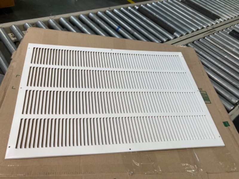 Photo 2 of 20"W x 30"H [Duct Opening Measurements] Steel Return Air Grille | Vent Cover Grill for Sidewall and Ceiling, White | Outer Dimensions: 21.75"W X 31.75"H for 20x30 Duct Opening Duct Opening Size: 20"x30"