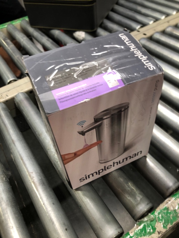 Photo 1 of  NON FUNCTIONAL simplehuman 9 oz. Touch-Free Rechargeable Sensor Liquid Soap Pump Dispenser, Brushed Stainless Steel 9 oz. Rechargeable Brushed 