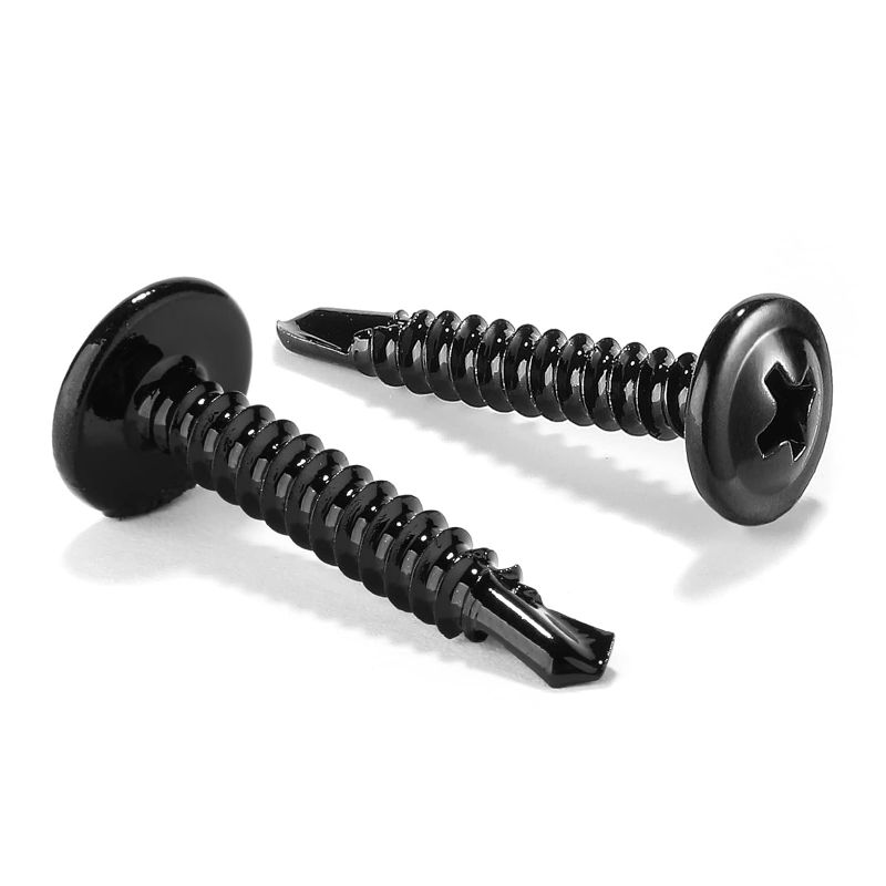 Photo 1 of #8 x 1" Sheet Metal Screws 100Pcs 410 Stainless Steel Truss Head Fast Self Tapping Screws Black Oxide by SG TZH