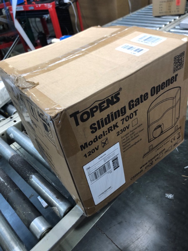 Photo 1 of TOPENS RK700T Automatic Sliding Gate Opener Rack Drive Electric Gate Motor for Heavy Driveway Slide Gates Up to 1600 Pounds, Security Gate Operator AC Powered with Nylon Gear Rack and Remote Control