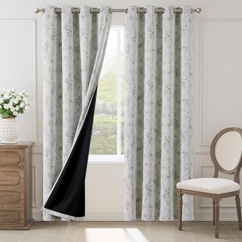 Photo 1 of " NEW FACTORY SEALED"
jinchan Green Floral Blackout Curtains for Bedroom 84 Inches Long, Green Flower Patterned Curtains Blackout Thermal Insulated 100% Light Blocking Curtains Grommet Top Window Drapes Set 2 Panels