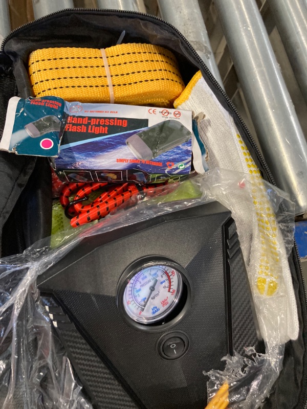 Photo 3 of *** NOT FUNCTIONAL SELLING AS PARTS***** NO RETURNS***
 Car Roadside Emergency Kit with Jumper Cables, Auto Vehicle Safety Road Side Assistance Kits, Winter Car Kit Essentials for Women and Men, with Portable Air Compressor, Folding Survival Shovel
