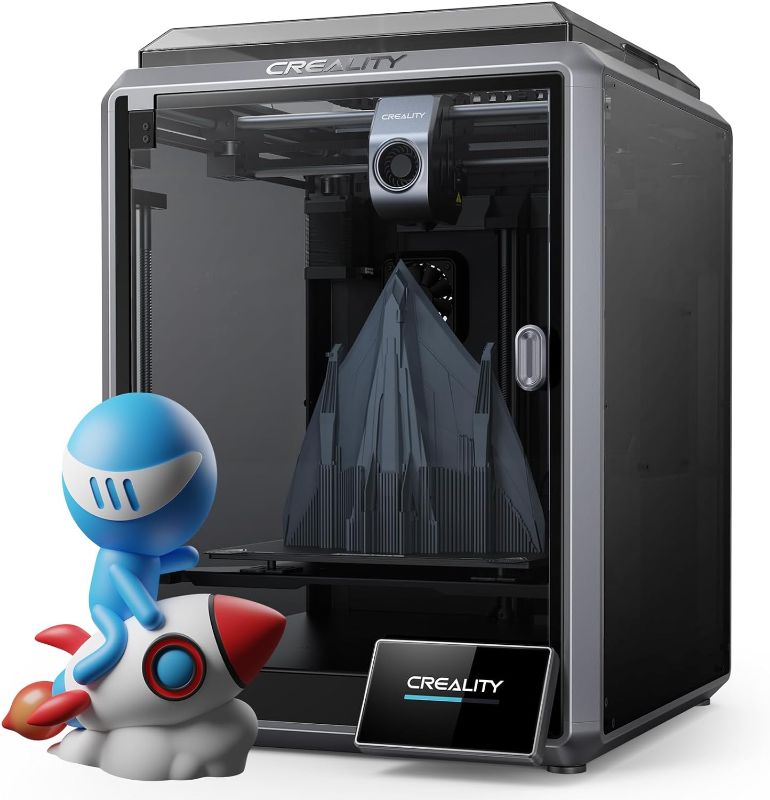 Photo 1 of Official Creality K1 3D Printer, 600mm/s High-Speed 3D Printer with 32mm³/s Max Flow Hotend, Hands-Free Auto Leveling, Self-Test with One Tap, Dual Cooling, 8.66x8.66x9.84 inch
