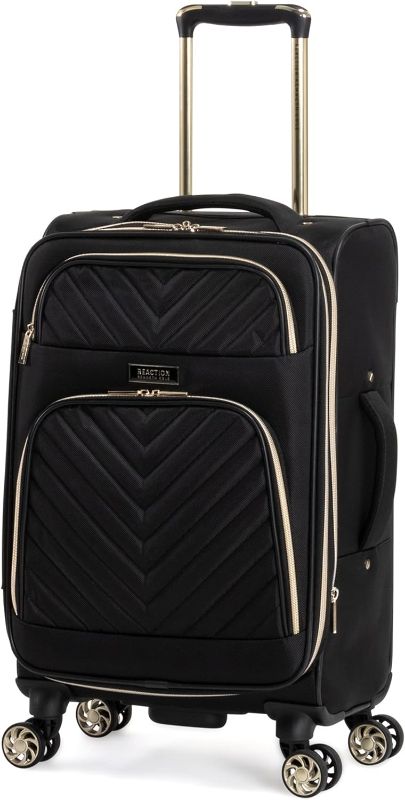 Photo 1 of Kenneth Cole REACTION Chelsea Chevron Quilted Luggage, Black, 20-Inch Carry On
