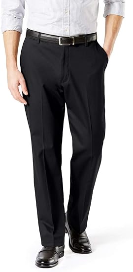 Photo 1 of Dockers Men's Classic Fit Signature Khaki Lux Cotton Stretch Pants Standard 38W x 30L Black