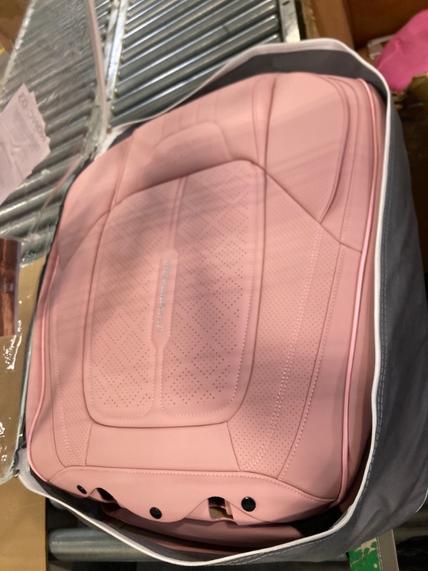 Photo 3 of NS YOLO Full Coverage Faux Leather Car Seat Covers Universal Fit for Cars,SUVs and Pick-up Trucks with Waterproof Leatherette in Auto Interior Accessories Pink Full Set