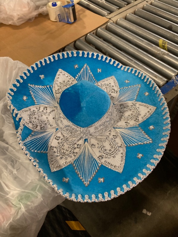 Photo 1 of Light Blue and White Mariachi Sombrero
