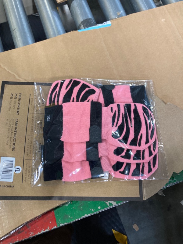 Photo 2 of DOK TigerToes Premium Non-Slip Dog Socks for Hardwood Floors - Extra-Thick Grip That Works Even When Twisted - Prevents Licking, Slipping, and Great for Dog Paw Protection (XL, Sassy Pink)
