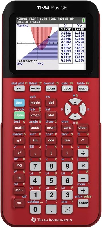 Photo 1 of * missing charger**
Texas Instruments TI-84 Plus CE Color Graphing Calculator, Radical Red Small
