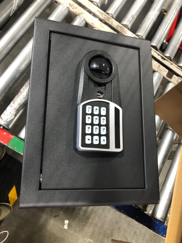 Photo 1 of 1.0 Cub Small Safe Box for Home Use Fireproof Waterproof,Security Safety Box with Digital Keypad Sensor Light Override Key for Hotel Office Money Pistol Documents,Bolt to Wall or Floor Black1.0 Cubic Feet