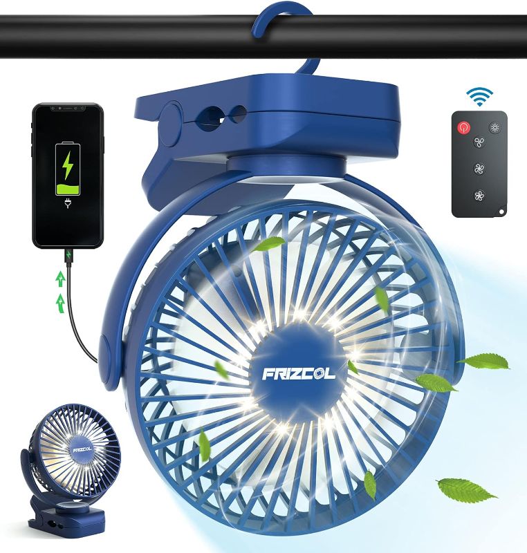 Photo 1 of ** missing charger**
Clip on Fan 65 Hours Portable Desk Fan Rechargeable with LED Lights & Hooks 12000 Capacity Battery Operated Fan with Clips Small Desk Fan Mini Fans for Tents Travel Outdoor Camping Golf Cart Stroller
