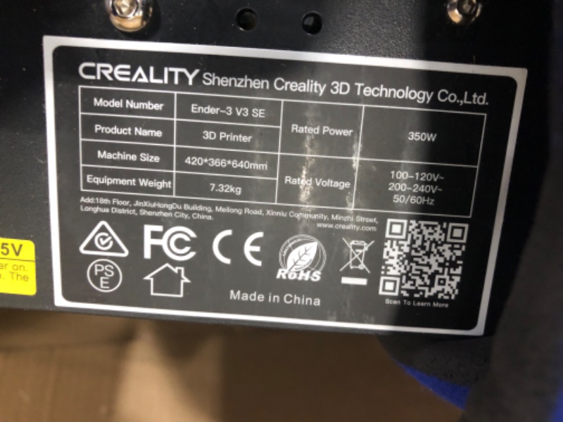 Photo 4 of Creality Ender 3 V3 SE 3D Printer, 250mm/s Faster Printing Speed CR Touch Auto Leveling Sprite Direct Extruder Dual Z-Axis Auto Filament Loading Ender 3D Printer Print Size 8.66x8.66x9.84 inch
