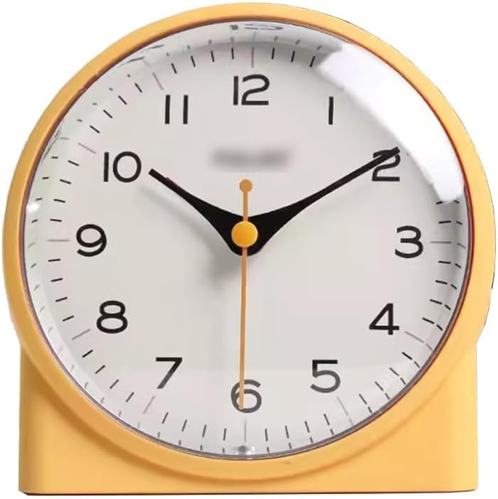 Photo 1 of Alarm Clocks Bedside Silent Alarm Clock Simple Student Alarm Clock Battery Operated Suitable for Living Room, Children's Room, Bedside, Shelf (Color : Yellow, Size : 12 * 11 * 6cm)
