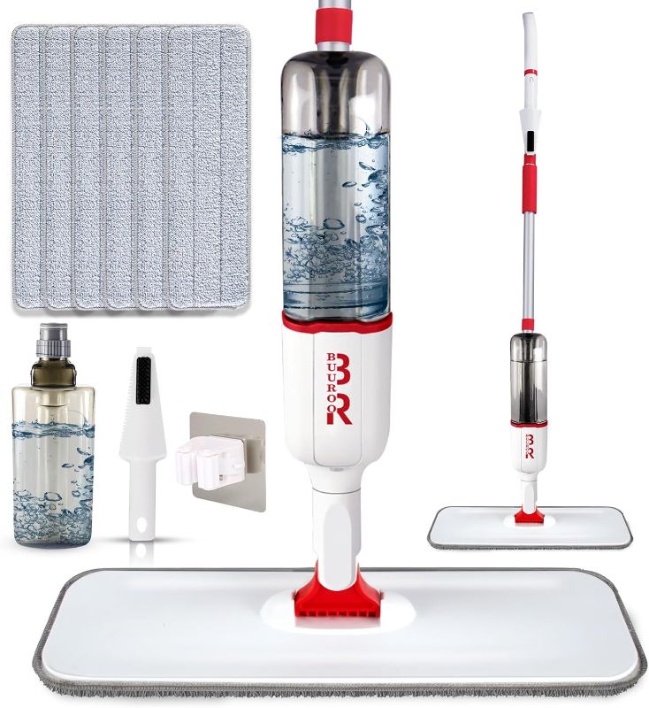 Photo 1 of ** new, open package*
Microfiber Spray Mop for Floor Cleaning Dry Wet Dust Mop for Kitchen Wood Floor Hardwood Laminate Ceramic Tiles 360 Degree Mop Set with 6 Mop Heads Replacement 1 Scraper 1 Mop Holder 1 Bottle
