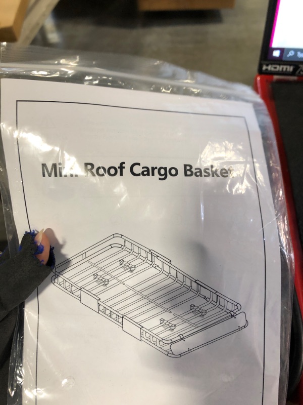 Photo 1 of MaxxHaul 70115 46" x 36" x 4-1/2" Roof Rack Rooftop Cargo Carrier Steel Basket, Car Top Luggage Holder for SUV and Pick Up Trucks - 150 lb. Capacity, Black
