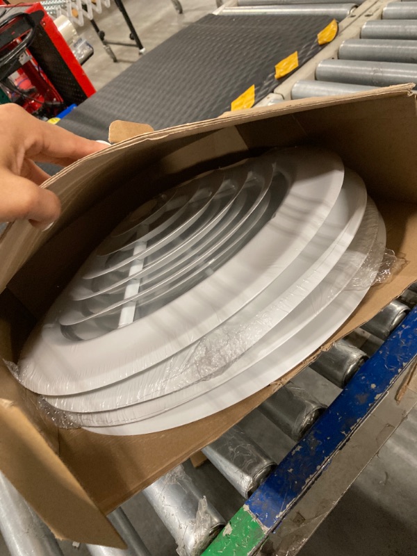 Photo 3 of 4 Pieces 12 Inch Round Vent Cover, Ceiling Diffuser HVAC Vent Duct Cover Replacement with Screws to Install, Fitting in 12 Inch Duct, Outer Dimensions: 15-15/16"
