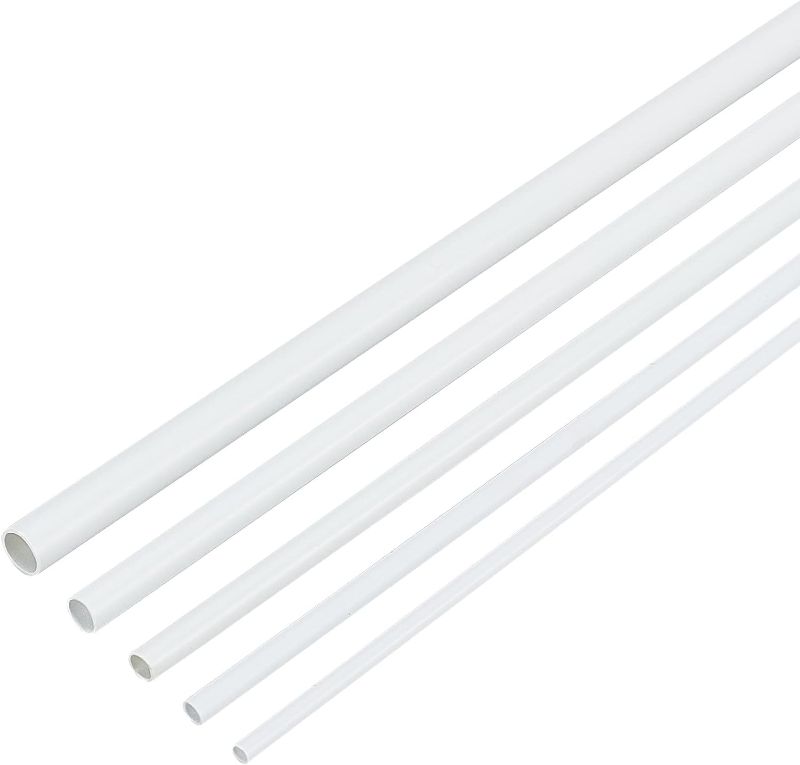 Photo 1 of OLYCRAFT 30Pcs ABS Plastic Hollow Round Tubes 15.7" Length White Round Bar Rods 3mm 4mm 5mm 6mm 8mm Round Hollow Bar for DIY Sand Table Architectural Model Making
