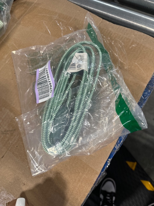 Photo 2 of 10 ft. 16-Gauge/2 Green Braided Extension Cord