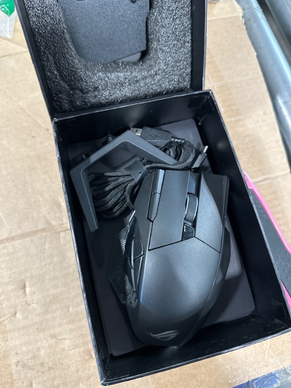 Photo 2 of ASUS ROG Spatha X Wireless Gaming Mouse (Magnetic Charging Stand, 12 Programmable Buttons, 19,000 DPI, Push-fit Hot Swap Switch Sockets, ROG Micro Switches, ROG Paracord and Aura RGB lighting)