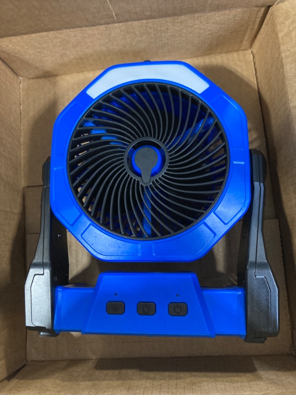 Photo 2 of ** missing charger**
Camping Fan, Misting Fan Portable with Light & 250ml Water Tank, 10000mAh 8 Inch Battery Operated Rechargeable Fan, Cooling Fan with Hook, Outdoor Fans for Patios, Tents, Travel, Beach
