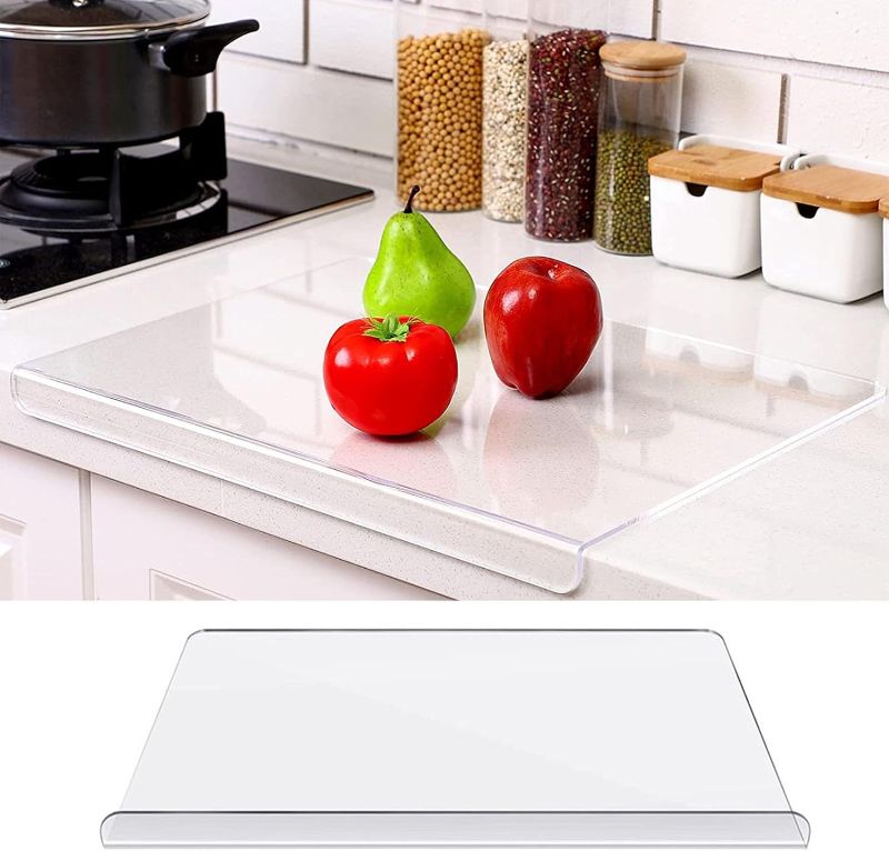 Photo 1 of 18 x 16 in Acrylic Cutting Boards for Kitchen Counter, Clear Chopping Board For Kitchen, Anti-Slip Transparent Cutting Board with Lip for Counter Countertop Protector Home Restaurant
