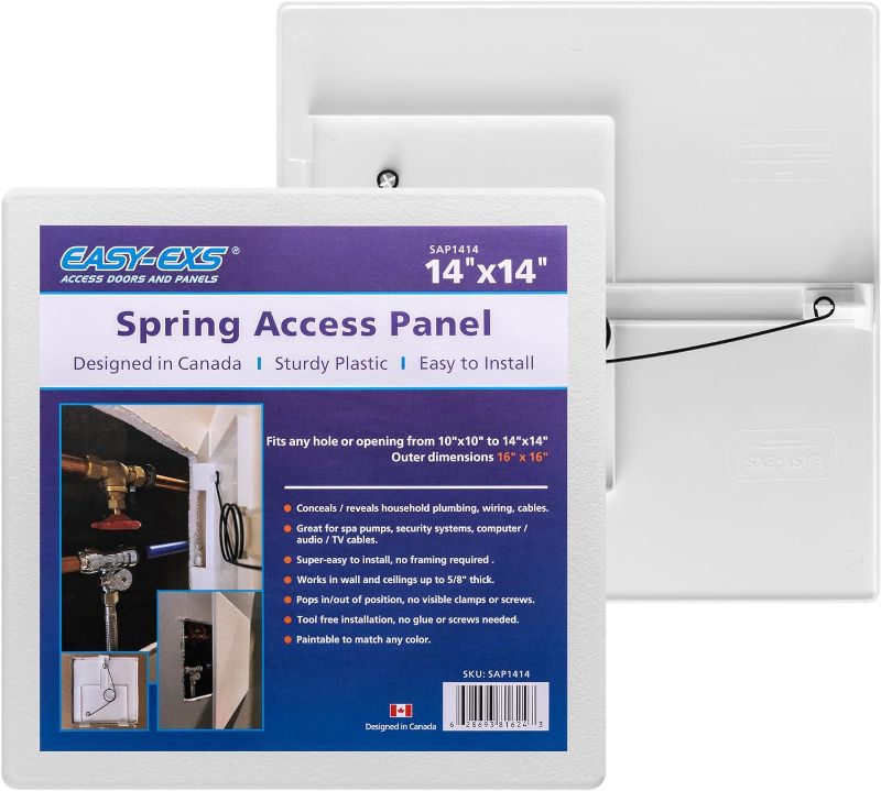 Photo 1 of Access Panels Spring-Fit 14"x14" (External 16"x16") Square (SAP1414) for Drywall, celing, Electrical, Plumbing Hole Covers
