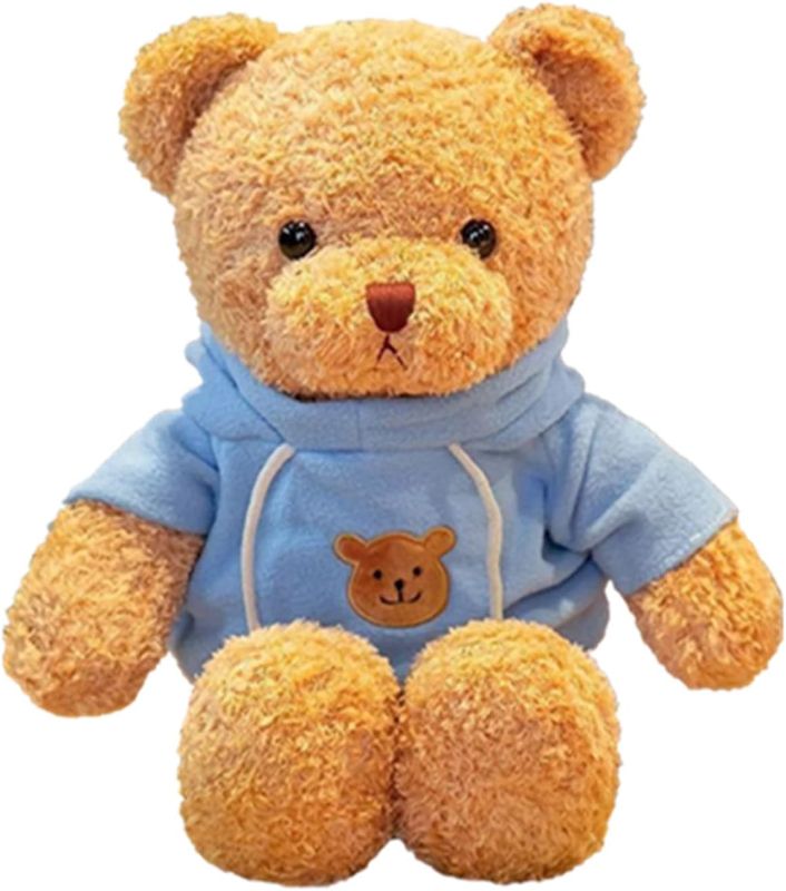 Photo 1 of 11.8 inches Teddy Bear Stuffed Animals Soft Plush Cute Teddy Bear with Hoodie Doll for Boys Girls (Blue)
