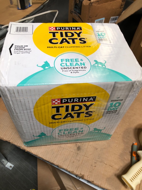 Photo 2 of ***Factory Sealed*** 
Purina Tidy Cats Clumping Cat Litter, Free & Clean Unscented Multi Cat Litter - 38 lb. Box 38.00 Pound (Pack of 1)