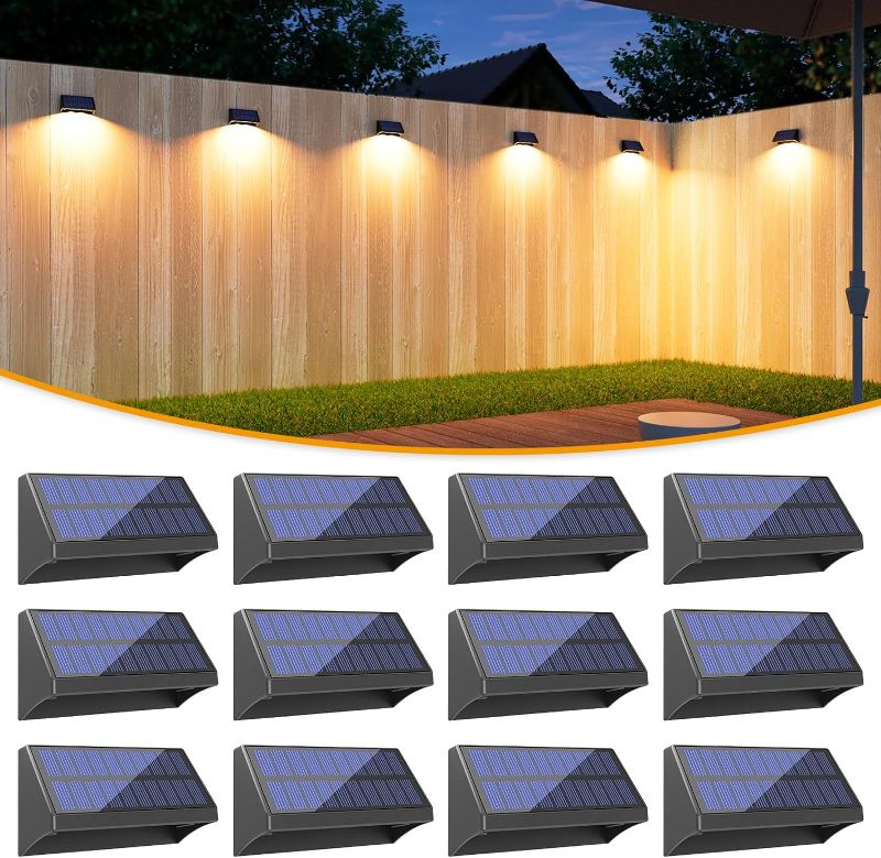 Photo 1 of VOLISUN Solar Fence Post Lights 12 Pack, 8 Colors,Fence Lights Solar Powered, Solar Fence Light Outdoor Waterproof, LED Fence Post Solar Light for Backyard Fence,Outdoor Solar Light for Fence
