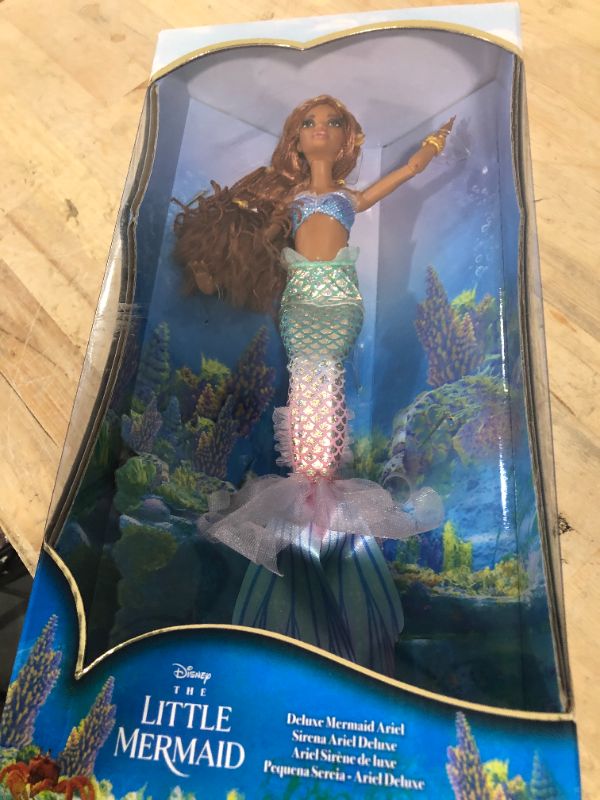 Photo 1 of Disney The Little Mermaid Deluxe Mermaid Ariel Doll with Iridescent Tail Hair

