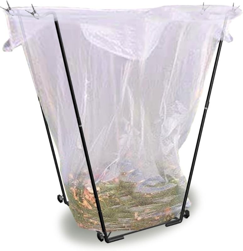 Photo 1 of *** MISSING PARTS***
Garden Trash Bag Holder - Outdoor Leaf Bag Support Stand Multi-Use Metal Garbage Bag Holder Frame Holds 30-45 Gallons Bag for Camping Leaves Gardening Parties Yard Weeding (Black)