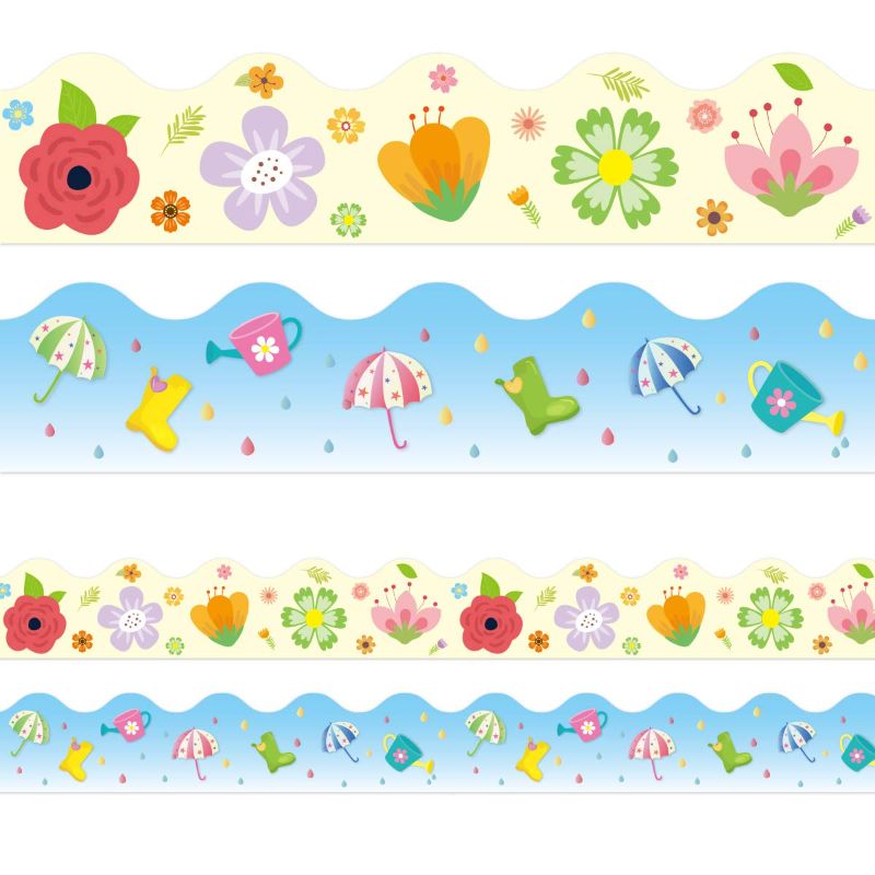 Photo 1 of FLOWER BULLETIN BOARD BORDERS SUMMER RAINY DOUBLE-SIDED STRAIGHT BORDER TRIM FOR CLASSROOM DECORATION BULLETIN BOARD WHITEBOARD 36FT
