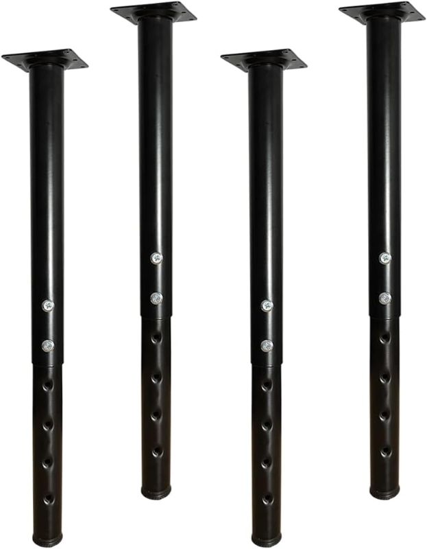 Photo 1 of Adjustable Metal Table Leg, 16-24 inch, 40-60cm, Home Office DIY Desk Leg, Furniture Leg Set (4, Black)