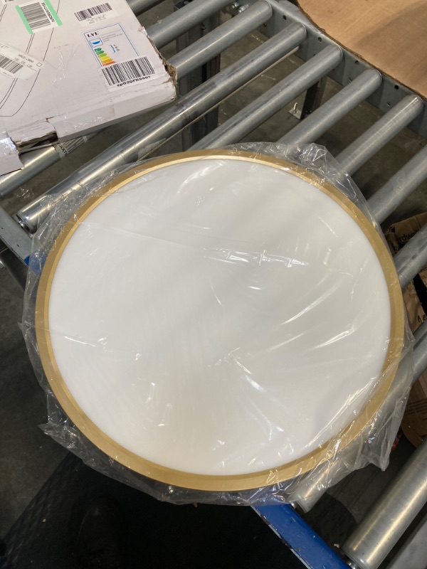 Photo 1 of 15.7Inch Gold Flush Mount Ceiling Light Fixture , 32W(320W Equivalent), 3800LM, 4000K Natural White, IP40, Flat Modern Round LED Ceiling Lights for Bedrooms, Living Rooms, Bathrooms, Stairwells, etc. 15.7 inch Gold-4000K-1Pack