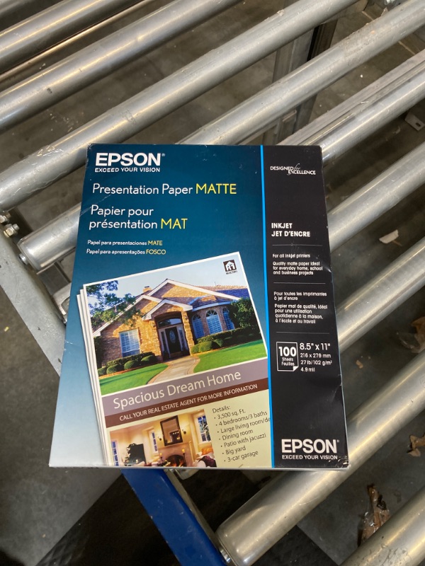 Photo 2 of Epson Presentation Paper Matte, 8.5 x 11 Inch, 100 Count (S041062), White