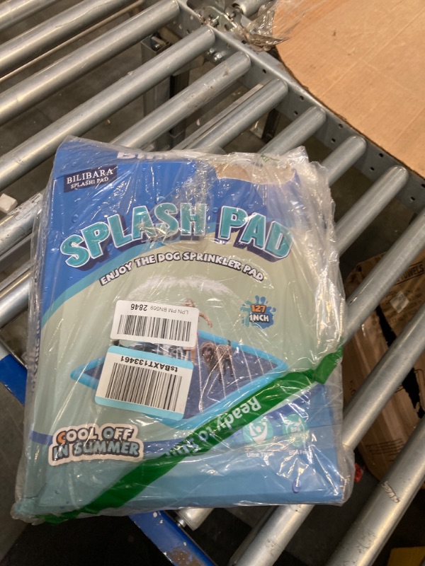 Photo 1 of 127'' Splash Pad for Dogs, Non-Slip Sprinkler for Kids, Square Splash Pad for Kids Ages 4-8, Splash Pads for Toddlers 1-3, Dog Sprinkler Shallow Pool, Outdoor Water Toys for Backyard, Teal