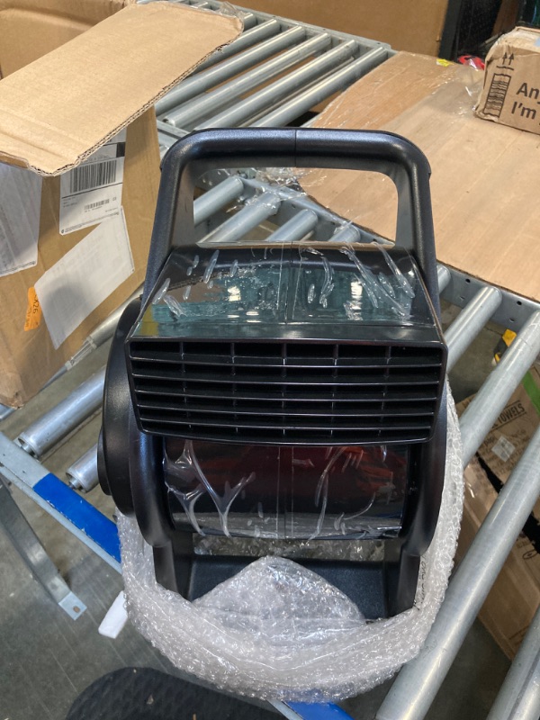 Photo 4 of Lasko 12” Utility Fan for Job Site or Home Use, 289 CFM, Pivoting High Velocity Blower Fans, 3 Speeds, 2 Accessory Outlets 120V, Black, U12104