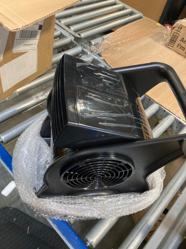 Photo 1 of Lasko 12” Utility Fan for Job Site or Home Use, 289 CFM, Pivoting High Velocity Blower Fans, 3 Speeds, 2 Accessory Outlets 120V, Black, U12104
