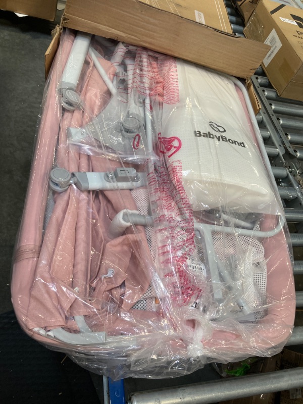Photo 1 of BabyBond Baby Bassinet, 3 in 1 Bassinet Bedside Sleeper with Soft Mattress and Sheet, 6 Height Adjustable Cosleeper Bedside Crib, 4-Sided Mesh Bedside Bassinet for Baby Pink