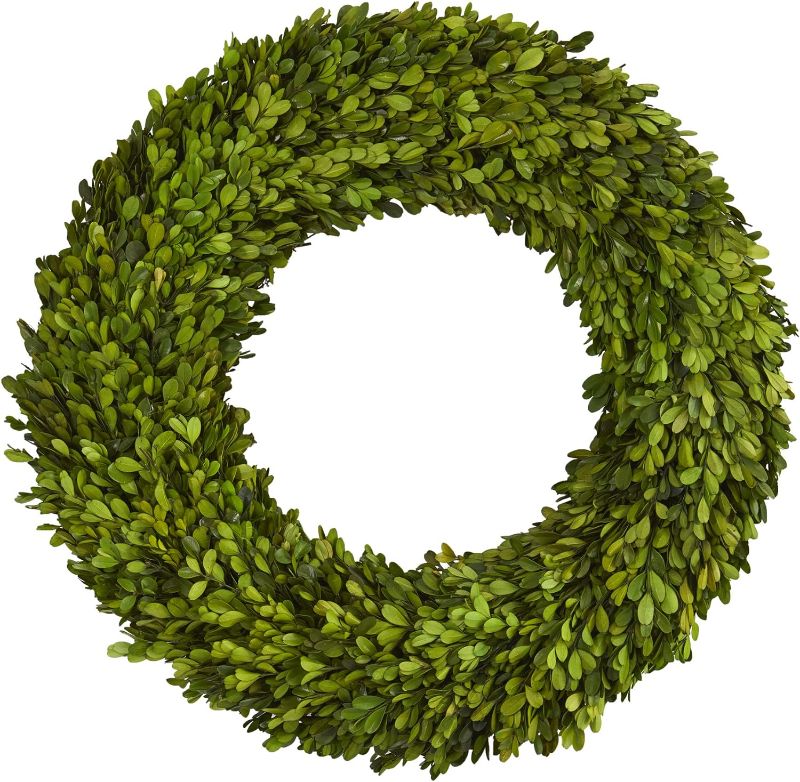 Photo 1 of 24in. Preserved Boxwood Wreath