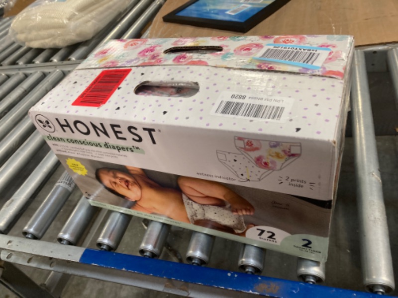 Photo 2 of The Honest Company Clean Conscious Diapers | Plant-Based, Sustainable | Young at Heart + Rose Blossom | Club Box, Size 2 (12-18 lbs), 72 Count Size 2 (72 Count) Young at Heart + Rose Blossom