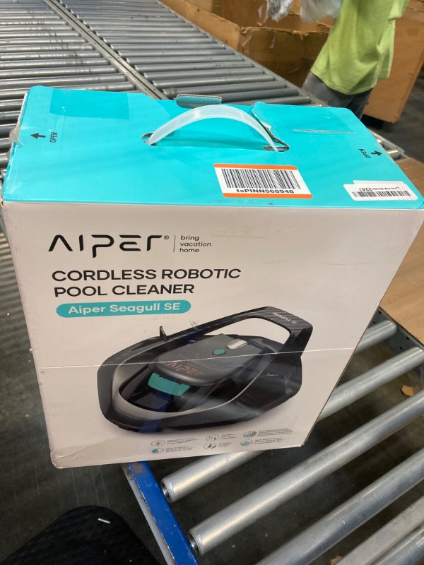 Photo 2 of (2023 Upgrade) AIPER Seagull SE Cordless Robotic Pool Cleaner, Pool Vacuum Lasts 90 Mins, LED Indicator, Self-Parking, Ideal for Above/In-Ground Flat Pools up to 40 Feet - Gray