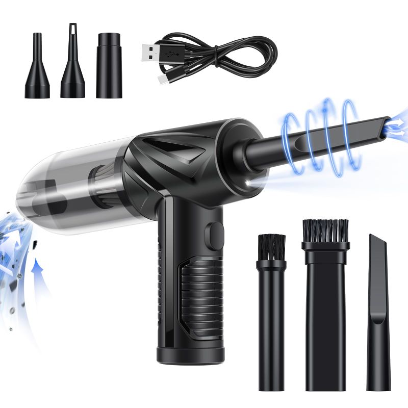 Photo 1 of Compressed Air - Keyboard Cleaner - 3 in 1 Electric Air Duster & Mini Computer Vacuum & Cordless Inflating Swimming Pool - Canned Air Blower Dust Off for Electronic,Office,Home Cleaning Compressed Air Duster with Vacuum